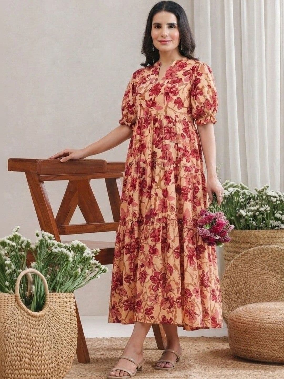 PRESHA Women Floral Printed Floral Anarkali Kurta thumbnail 4