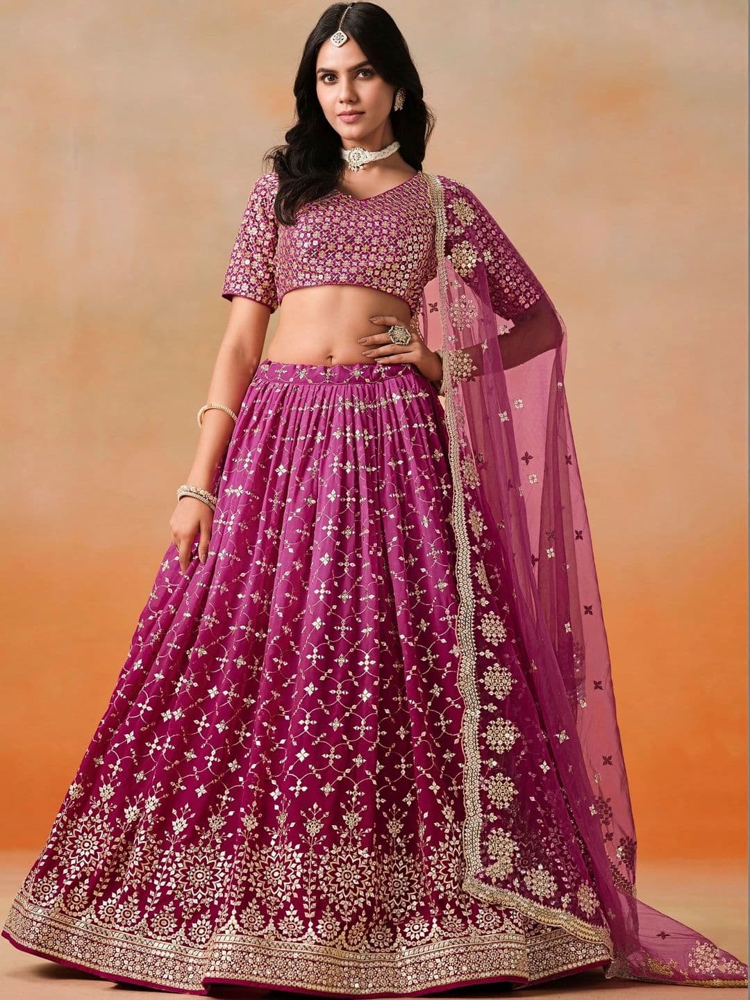 Zeel Clothing Embellished Semi-Stitched Lehenga & Unstitched Blouse With Dupatta - view 1