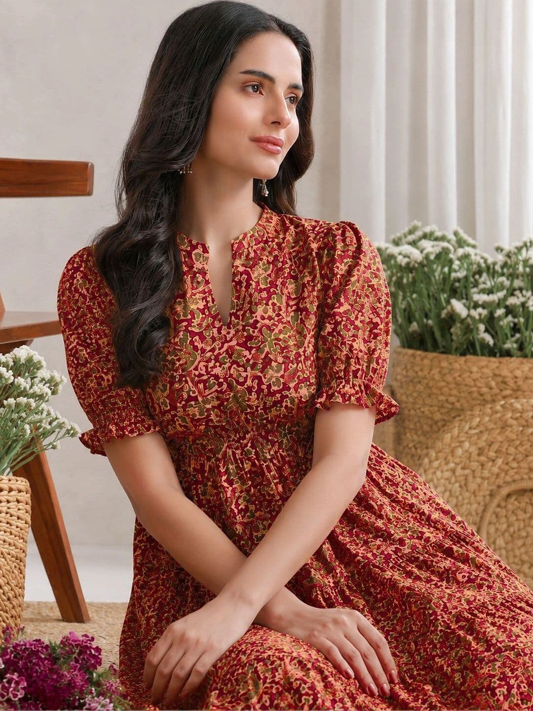PRESHA Women Floral Printed Floral Anarkali Kurta thumbnail 2