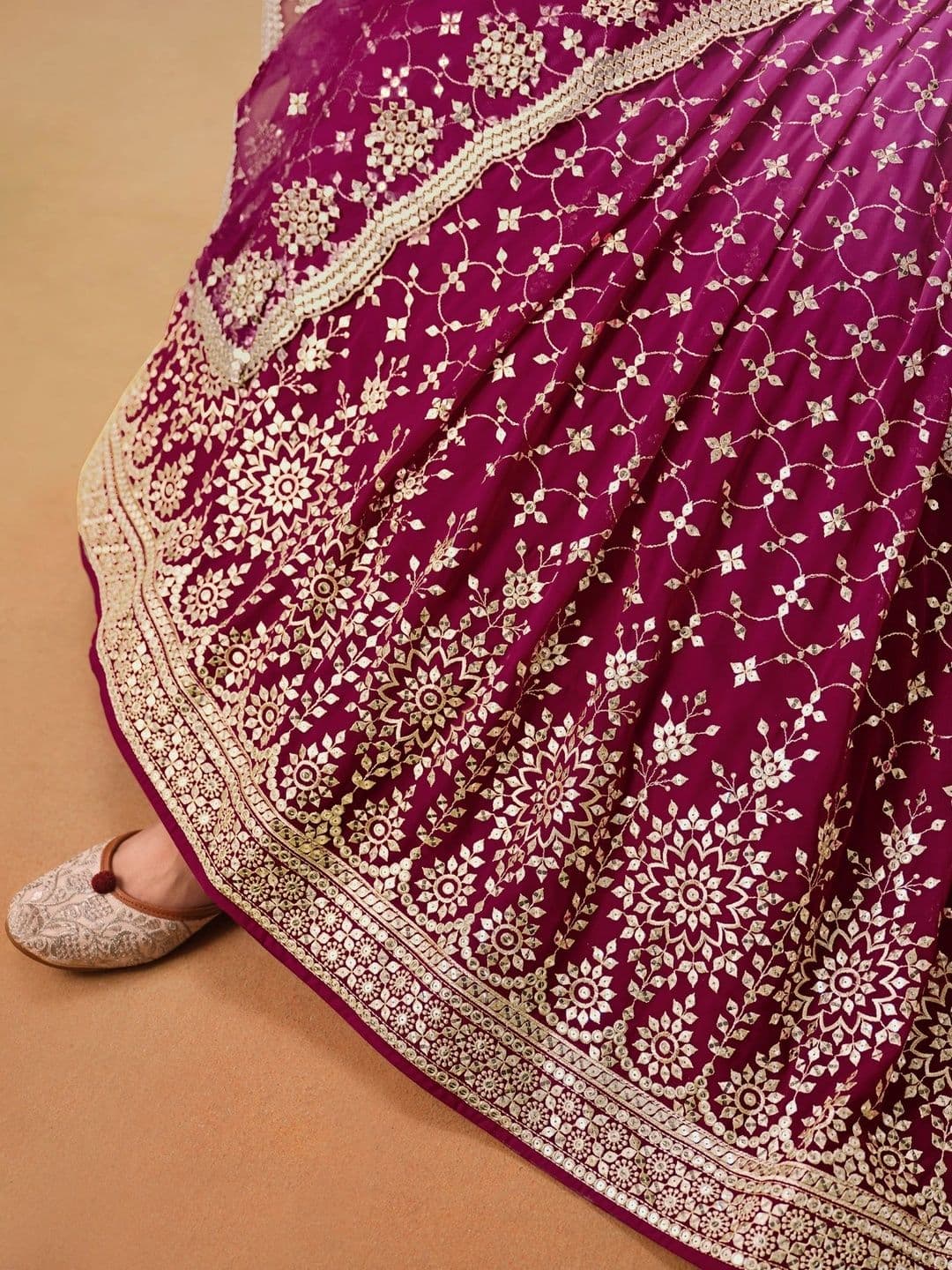 Zeel Clothing Embellished Semi-Stitched Lehenga & Unstitched Blouse With Dupatta thumbnail 6