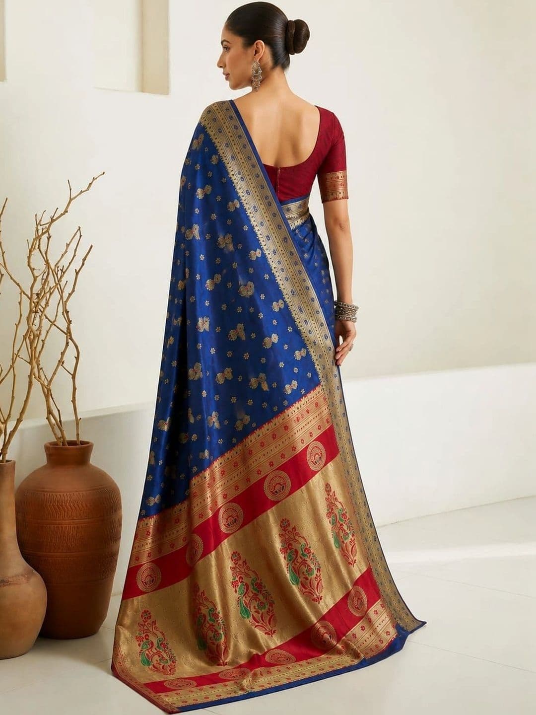 KALINI Woven Design Zari Art Silk Designer Banarasi Saree thumbnail 3