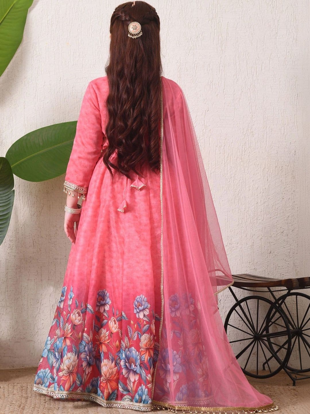 Indi-Loom Couture Girls Embellished Ready to Wear Lehenga & Blouse With Dupatta thumbnail 5