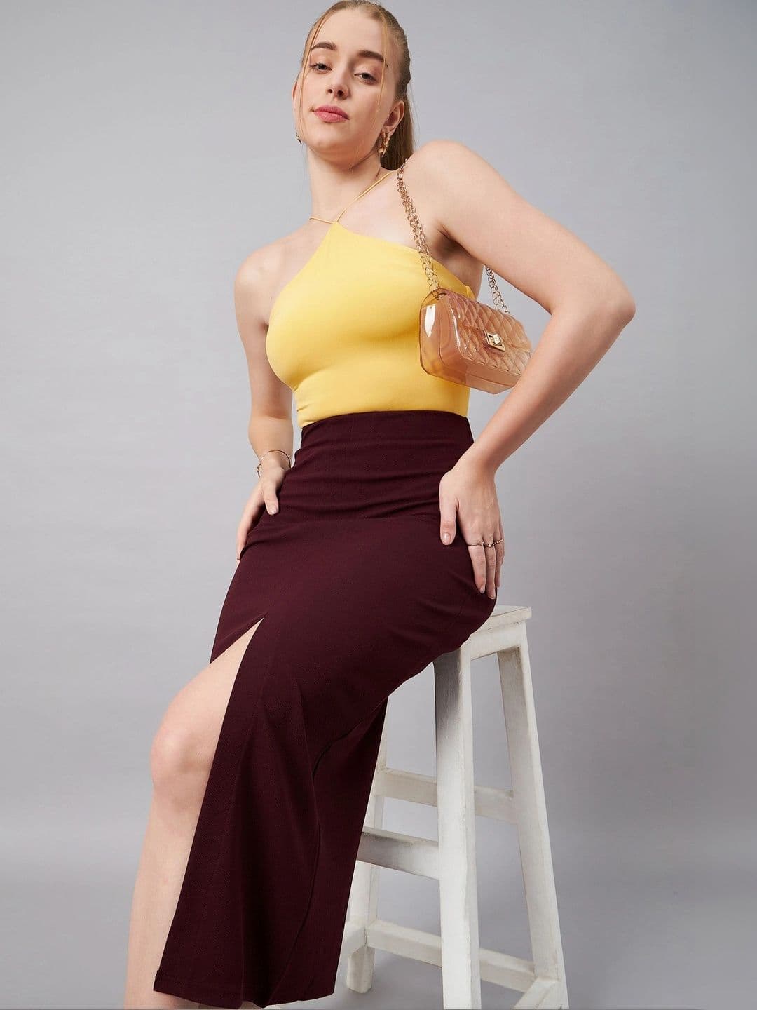 Chemistry Women Front Slit Midi Straight Skirt thumbnail 6