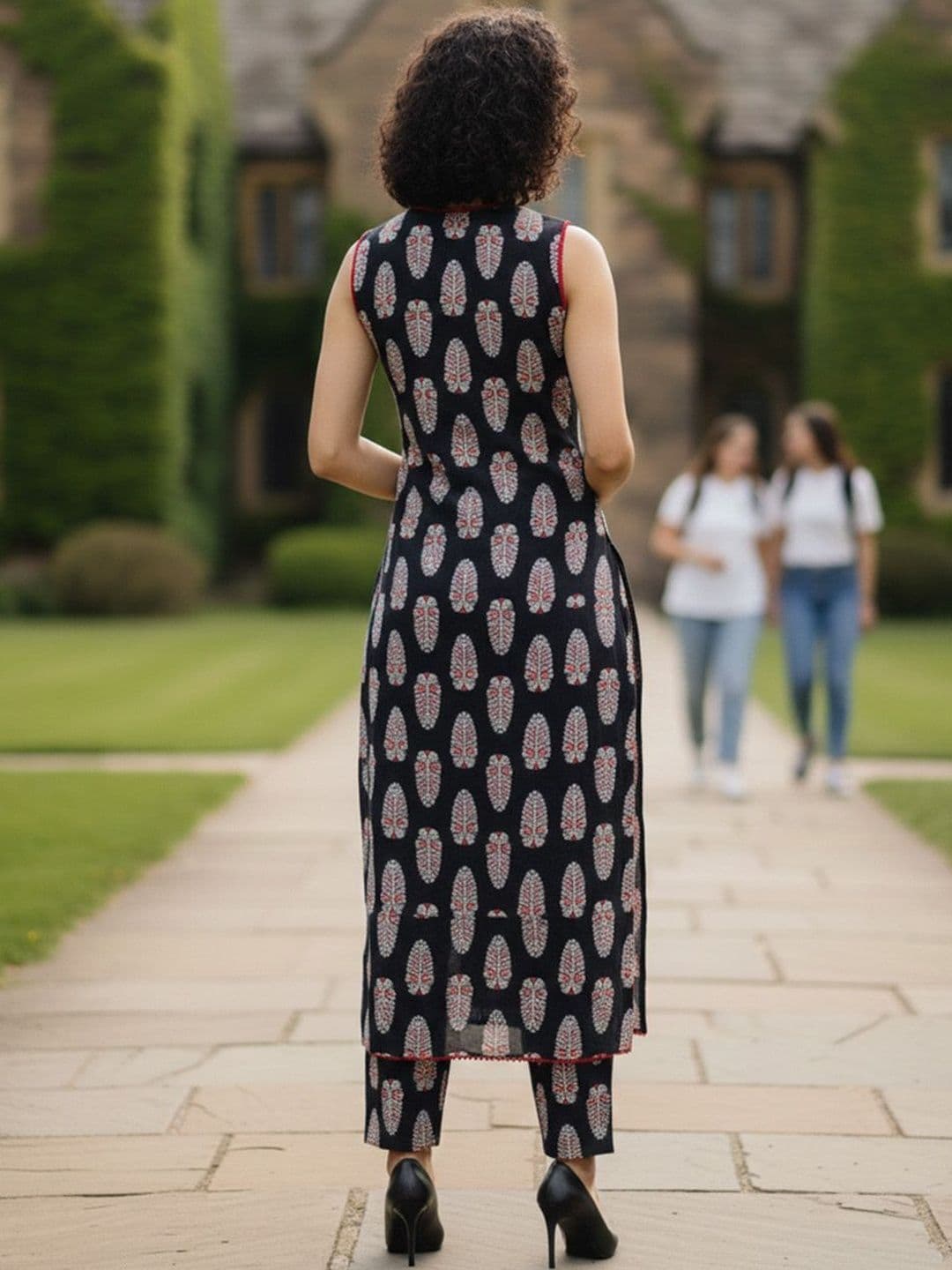 Varanga Women Ethnic Motifs Printed Regular Pure Cotton Kurta with Trousers & With Dupatta thumbnail 2