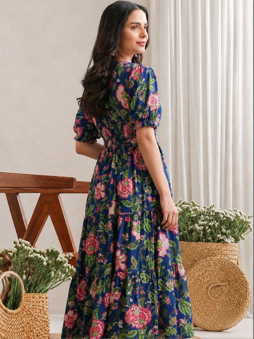 PRESHA Women Floral Printed Floral Anarkali Kurta thumbnail 4