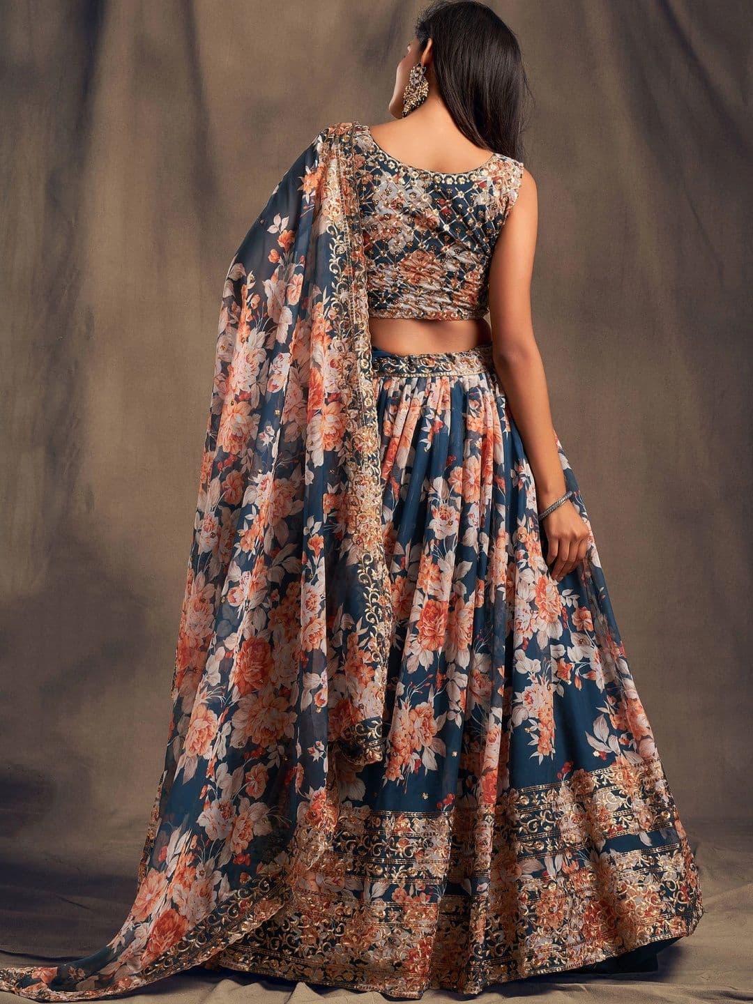 Zeel Clothing Embellished Sequinned Semi-Stitched Lehenga & Unstitched Blouse With Dupatta thumbnail 7