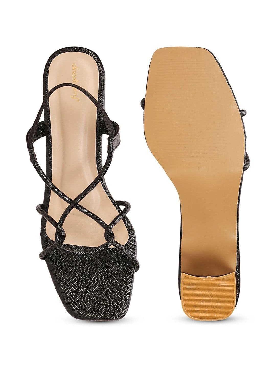 DressBerry Textured Ethnic Block Sandals thumbnail 5