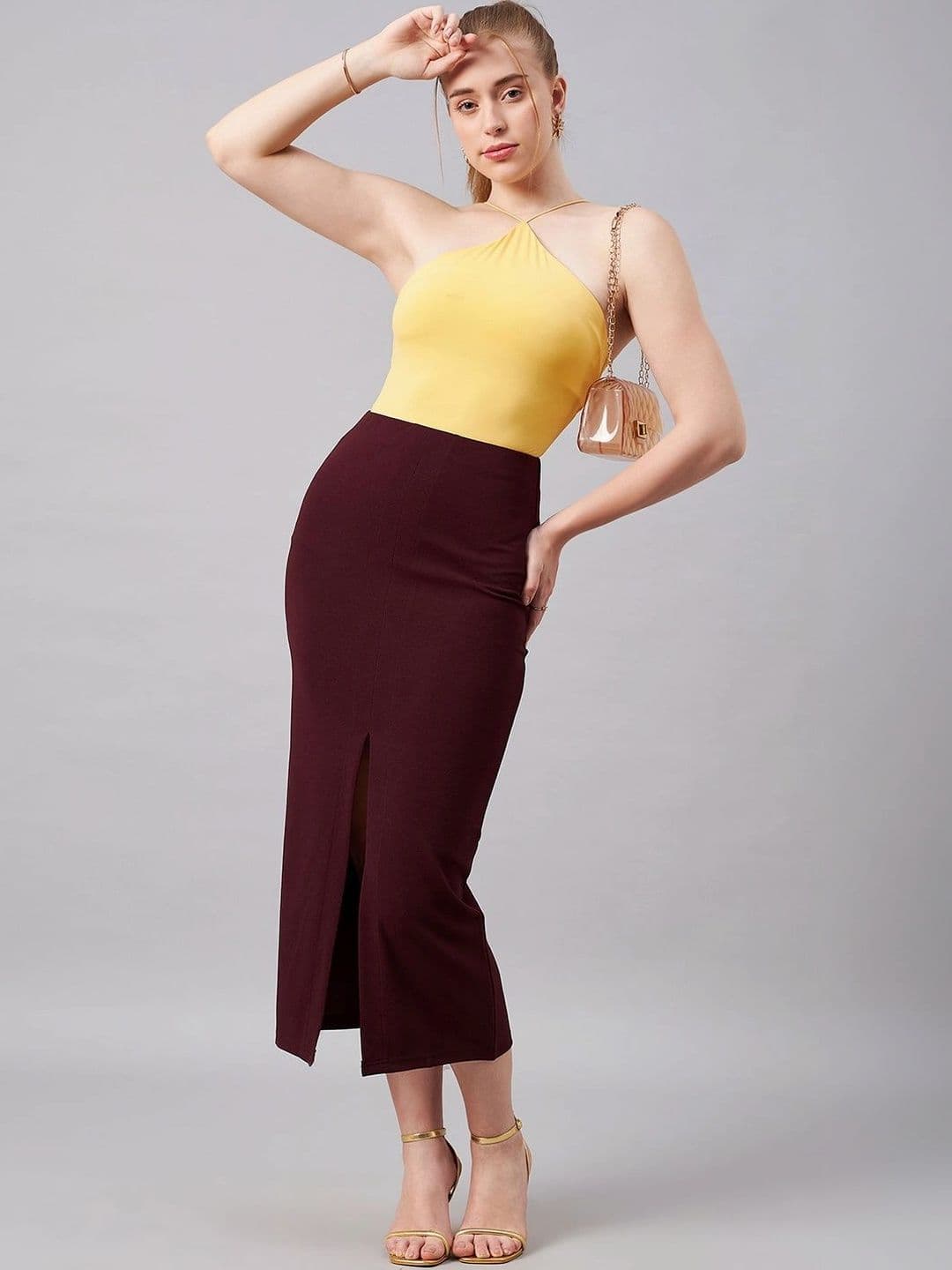 Chemistry Women Front Slit Midi Straight Skirt thumbnail 2