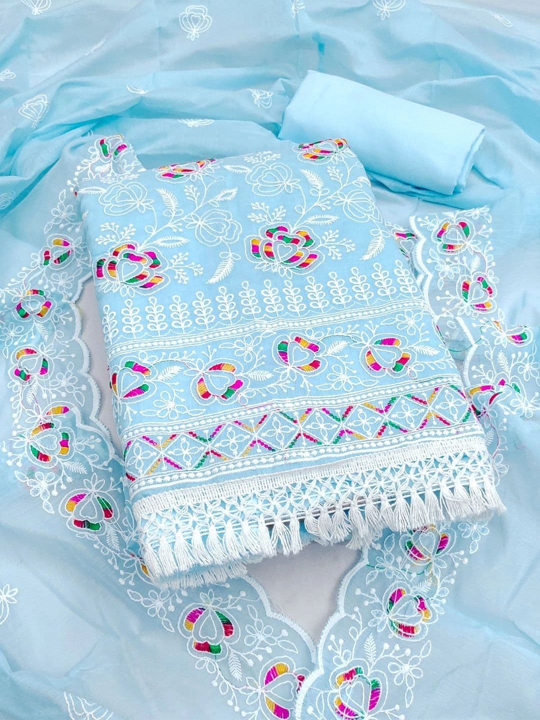 Nayanthara Trends Embroidered Unstitched Dress Material thumbnail 2