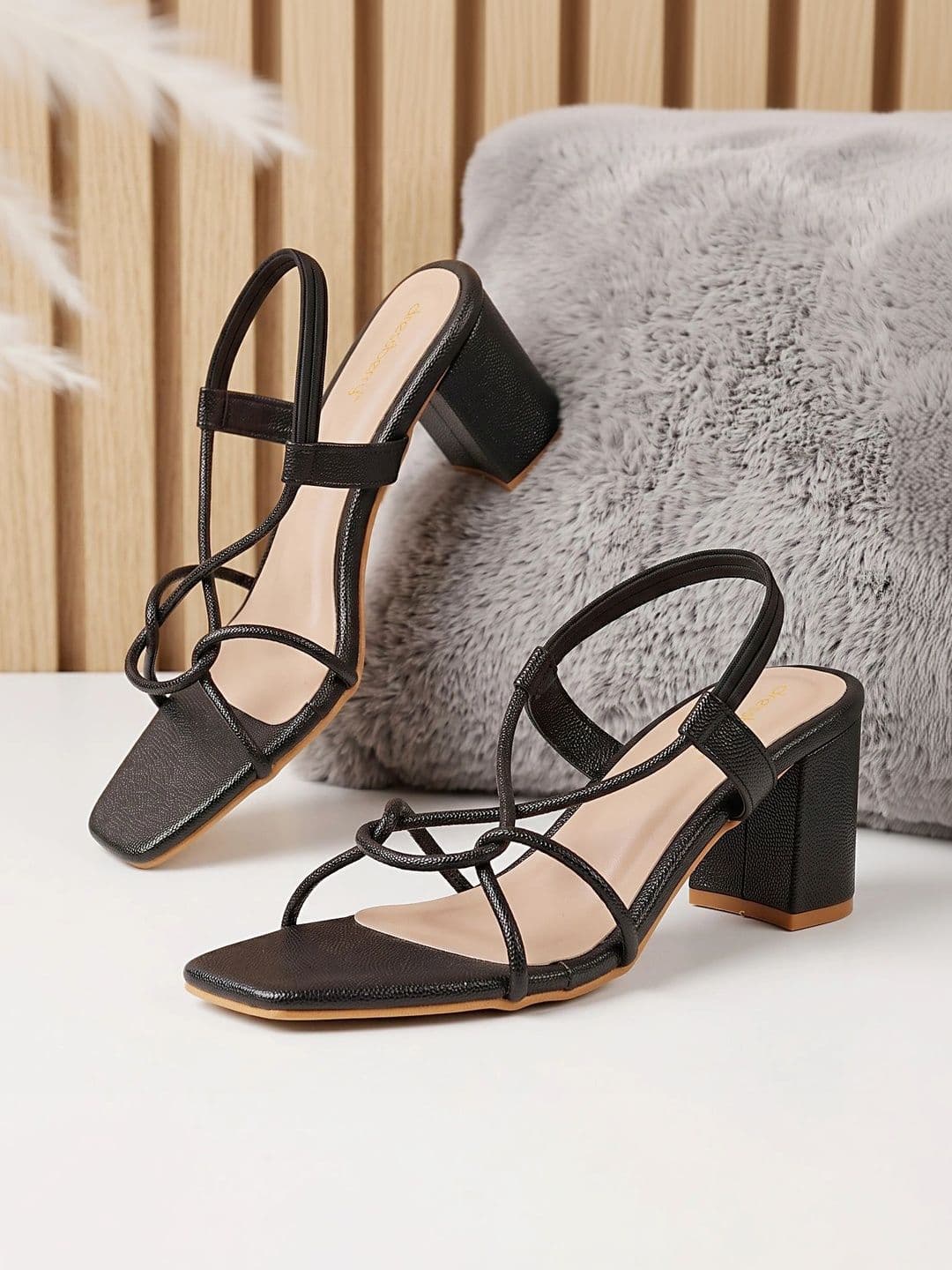 DressBerry Textured Ethnic Block Sandals - view 1