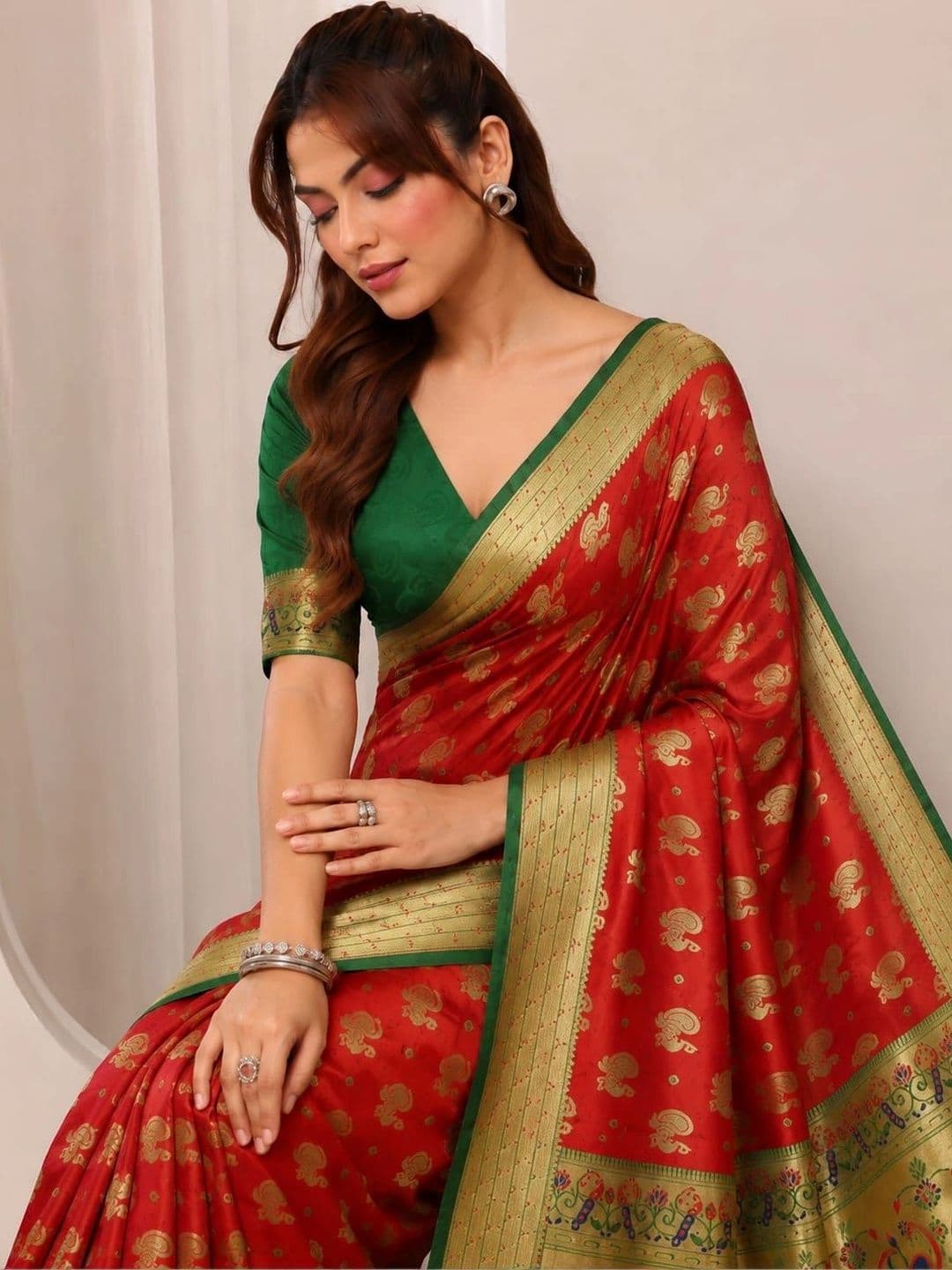 KALINI Woven Design Zari Art Silk Designer Banarasi Saree thumbnail 4