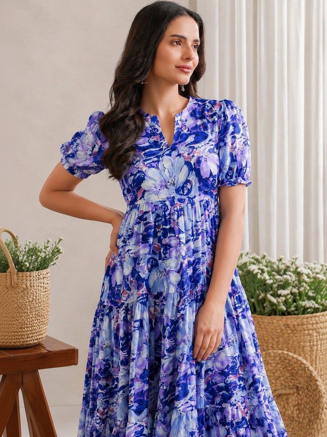 PRESHA Women Floral Printed Floral Anarkali Kurta thumbnail 5