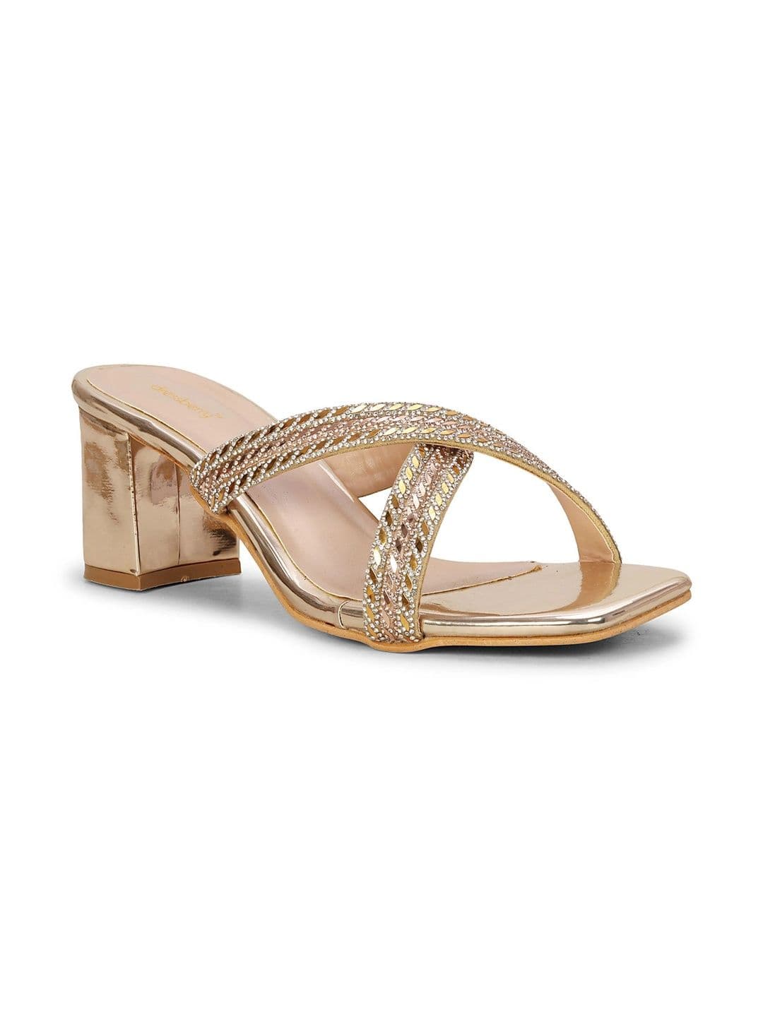 DressBerry Embellished Ethnic Block Sandals thumbnail 6