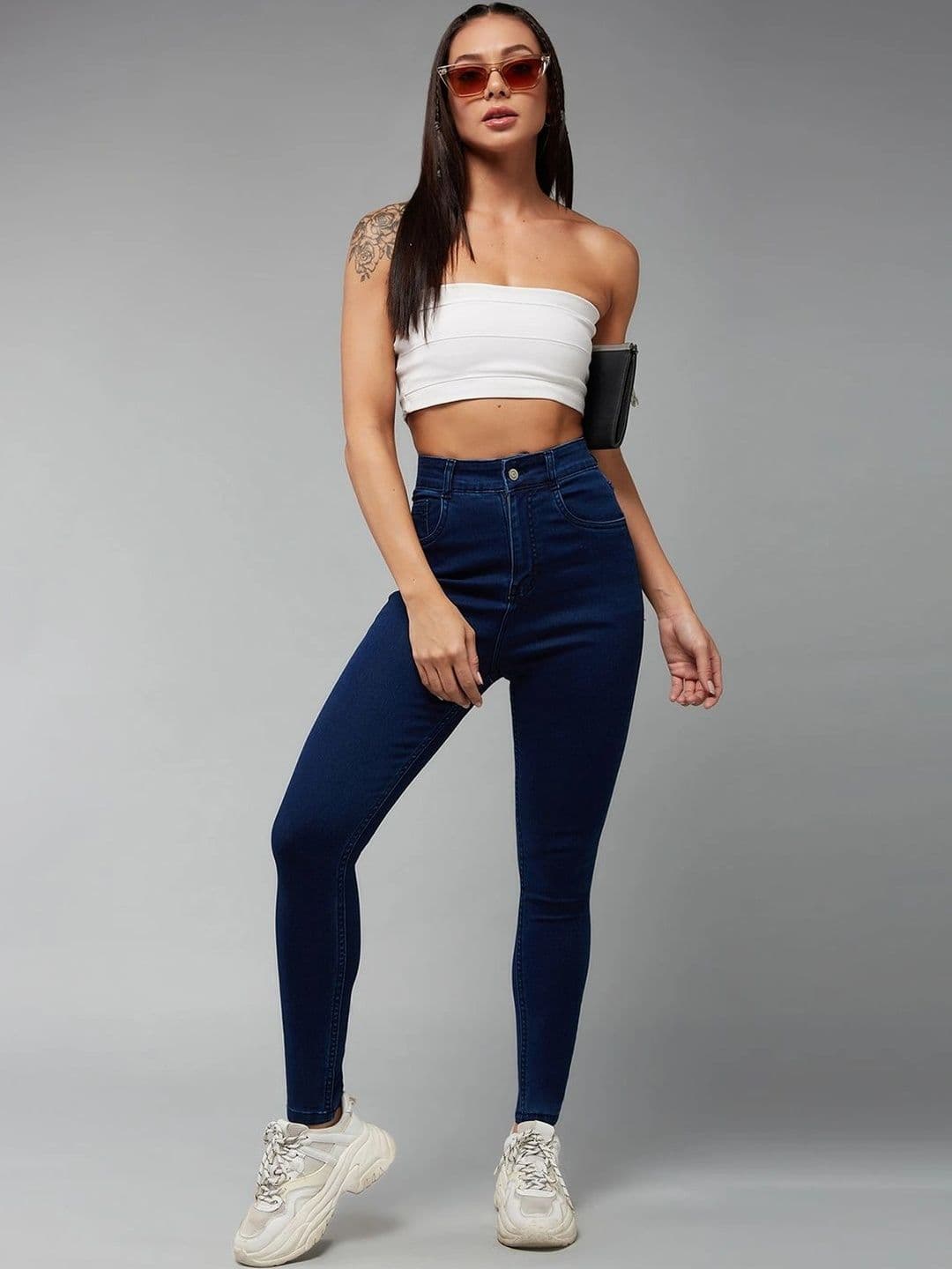 Mast & Harbour Women Skinny Fit High-Rise Stretchable Jeans thumbnail 6