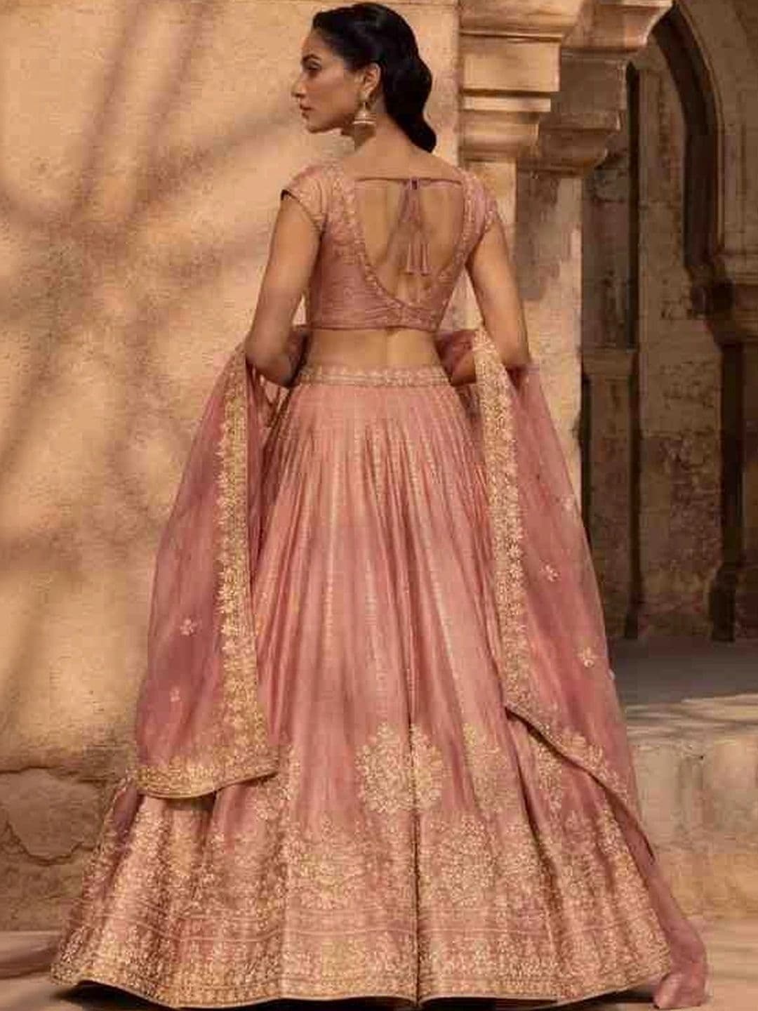 DAYLOOM Embellished Semi-Stitched Lehenga & Unstitched Blouse With Dupatta thumbnail 3