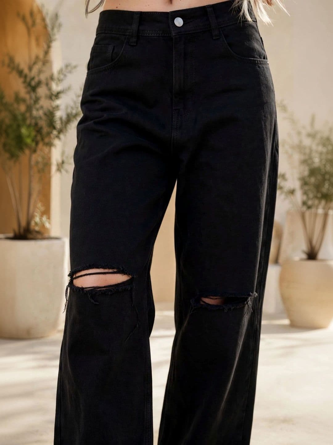 jeancherry Women Classic Regular Fit Mid-Rise Low Distress Stretchable Jeans thumbnail 2