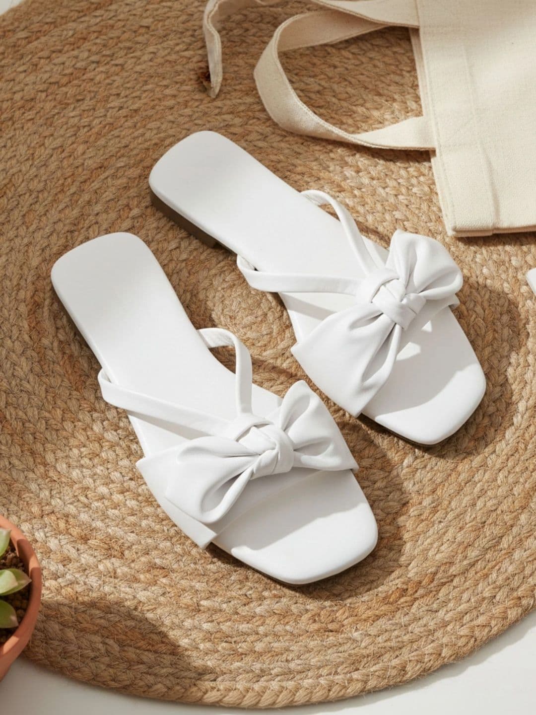Mast & Harbour Women Open Toe Flats with Bows - view 1
