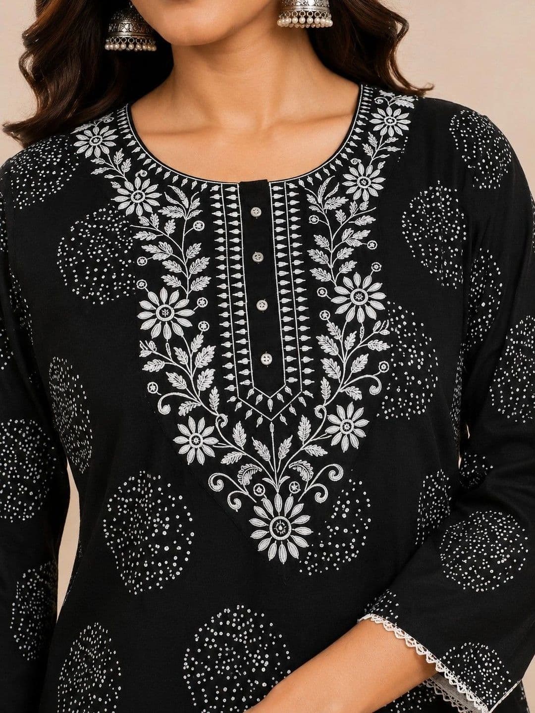 KKFAB Women Ethnic Motifs Printed Thread Work Indie Prints Kurta thumbnail 2