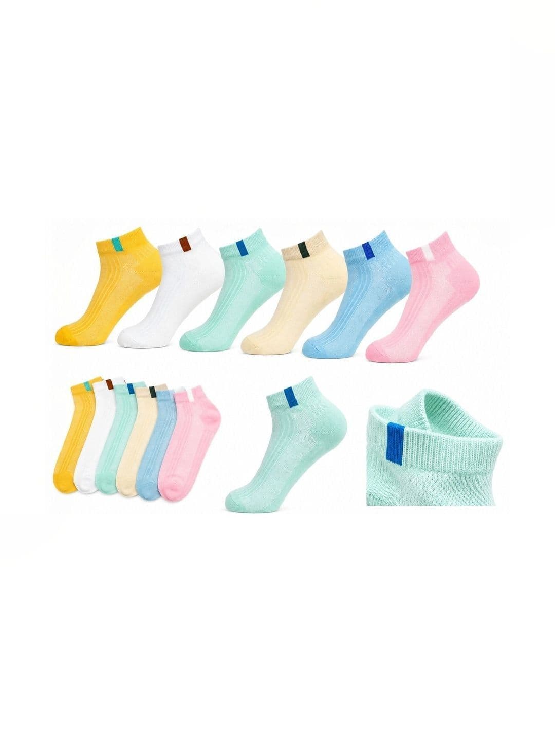 REDCARP Men Pack of 6 Cotton Patterned Ankle Length Socks thumbnail 2