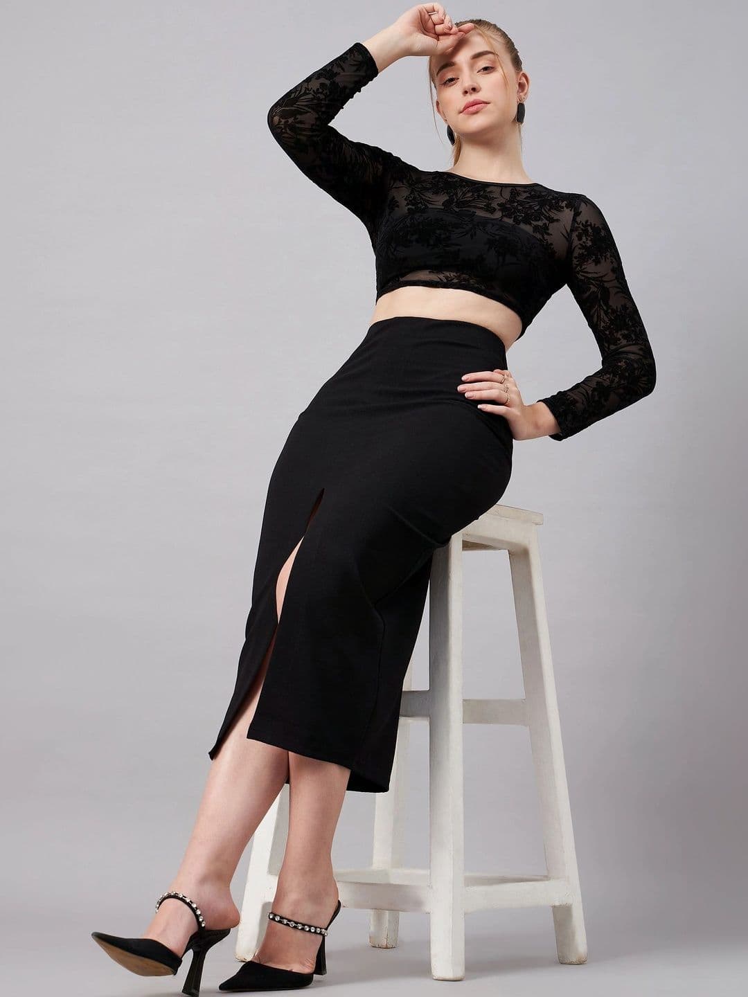 Chemistry Women Front Slit Midi Pencil Skirt thumbnail 5