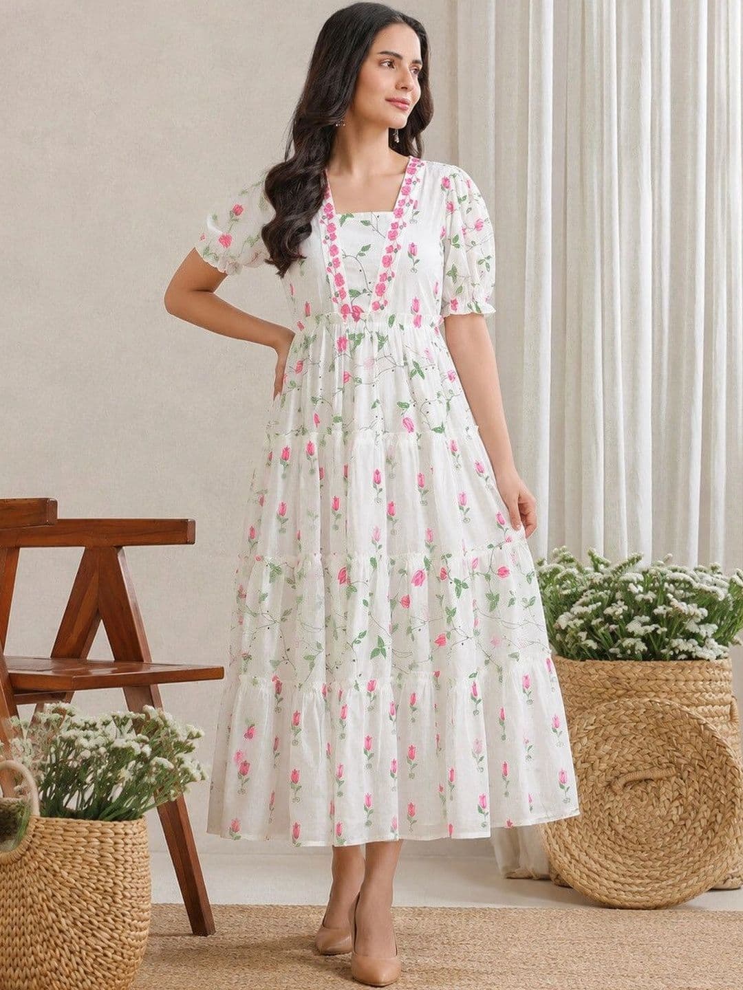 PRESHA Women Floral Printed Floral Kurta thumbnail 3