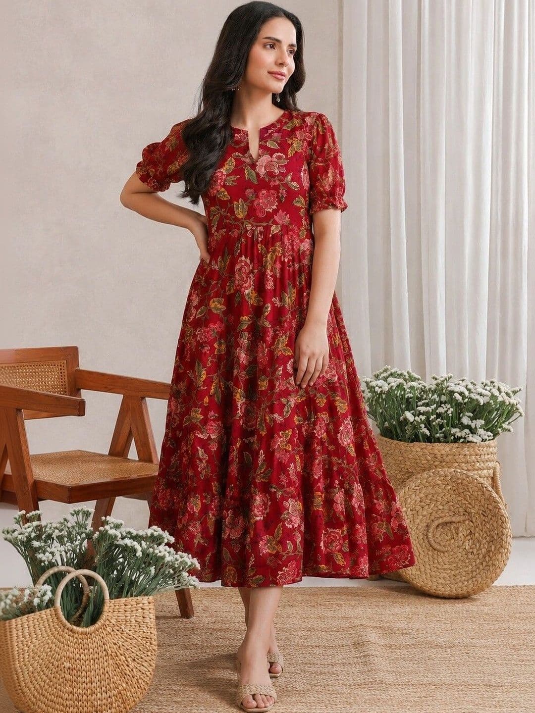 PRESHA Women Floral Printed Floral Kurta thumbnail 4