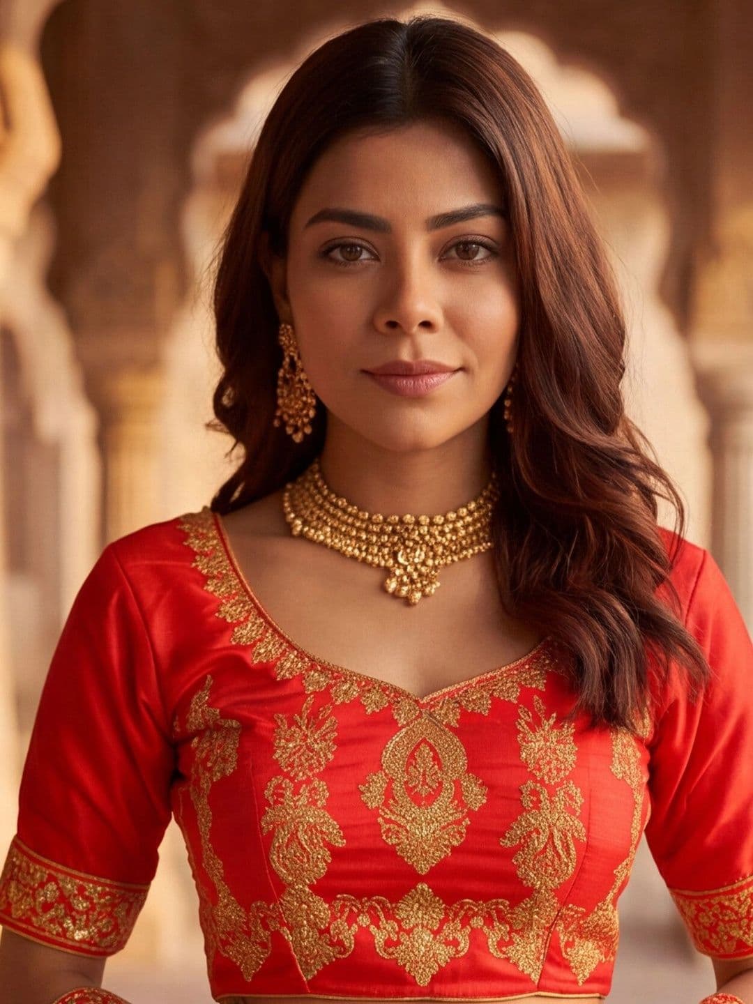 Sangria Embroidered Semi-Stitched Lehenga & Unstitched Blouse With Dupatta thumbnail 5