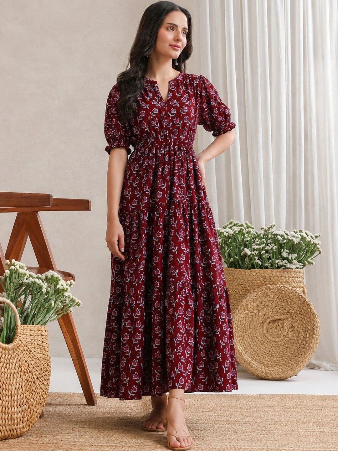 PRESHA Women Floral Printed Floral Anarkali Kurta thumbnail 5