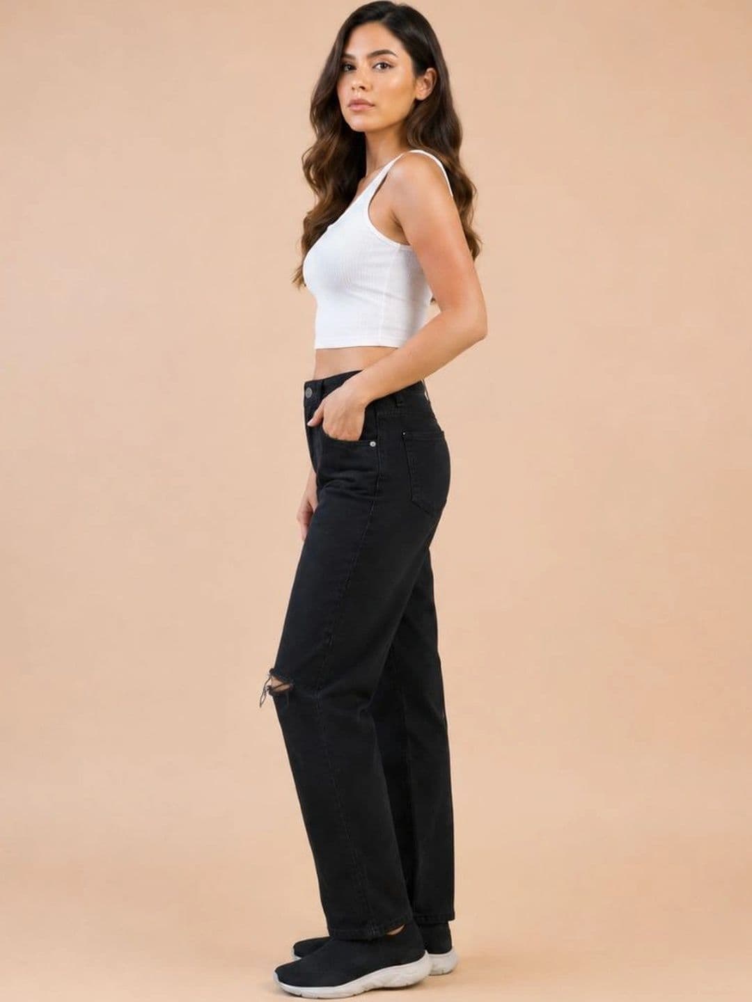 FLARING Women Classic Regular Fit Mid-Rise Highly Distressed Stretchable Jeans thumbnail 5