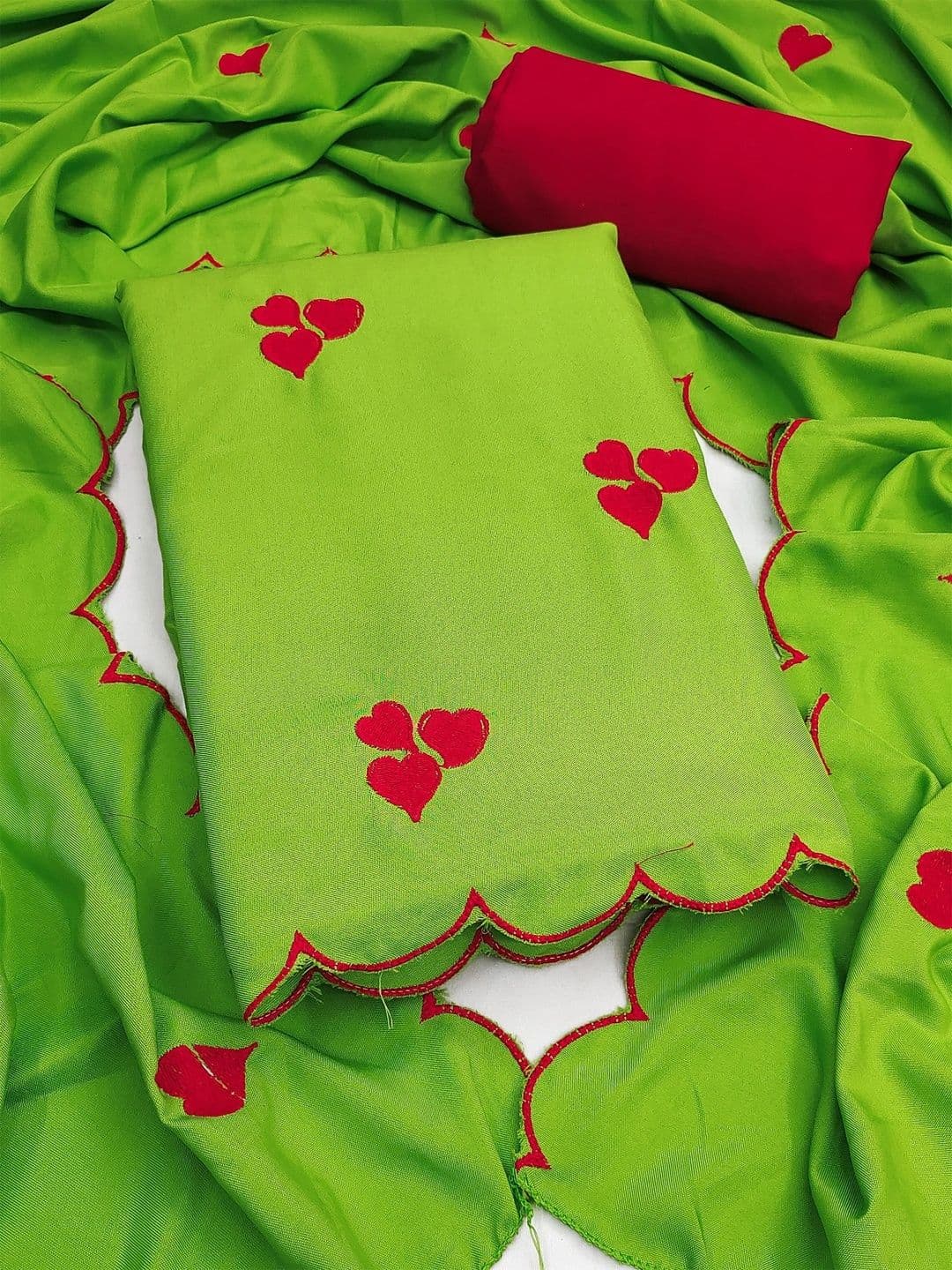 Nayanthara Trends Embroidered Art Silk Unstitched Dress Material - view 1