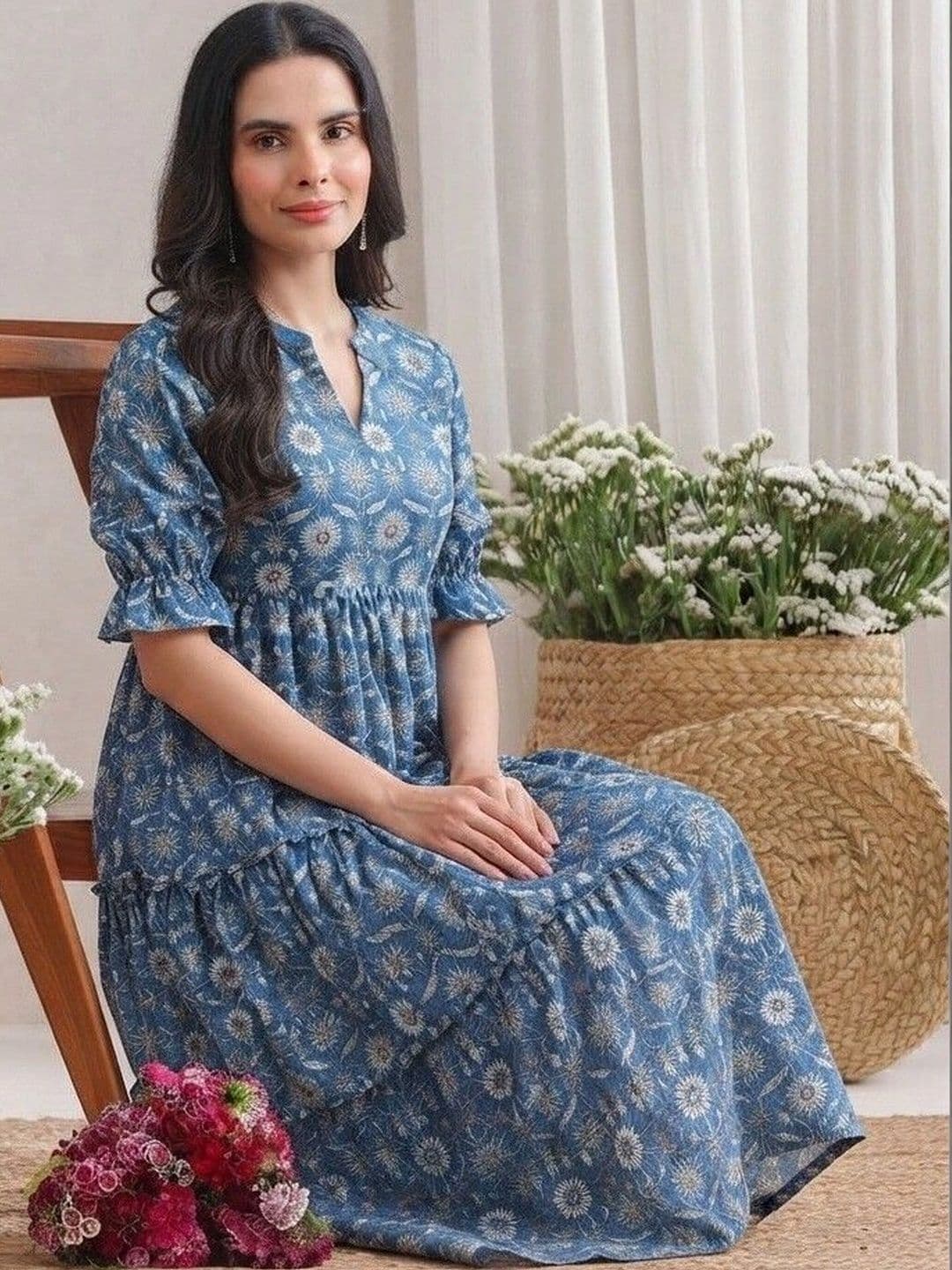 PRESHA Women Floral Printed Indie Florals Anarkali Kurta thumbnail 4