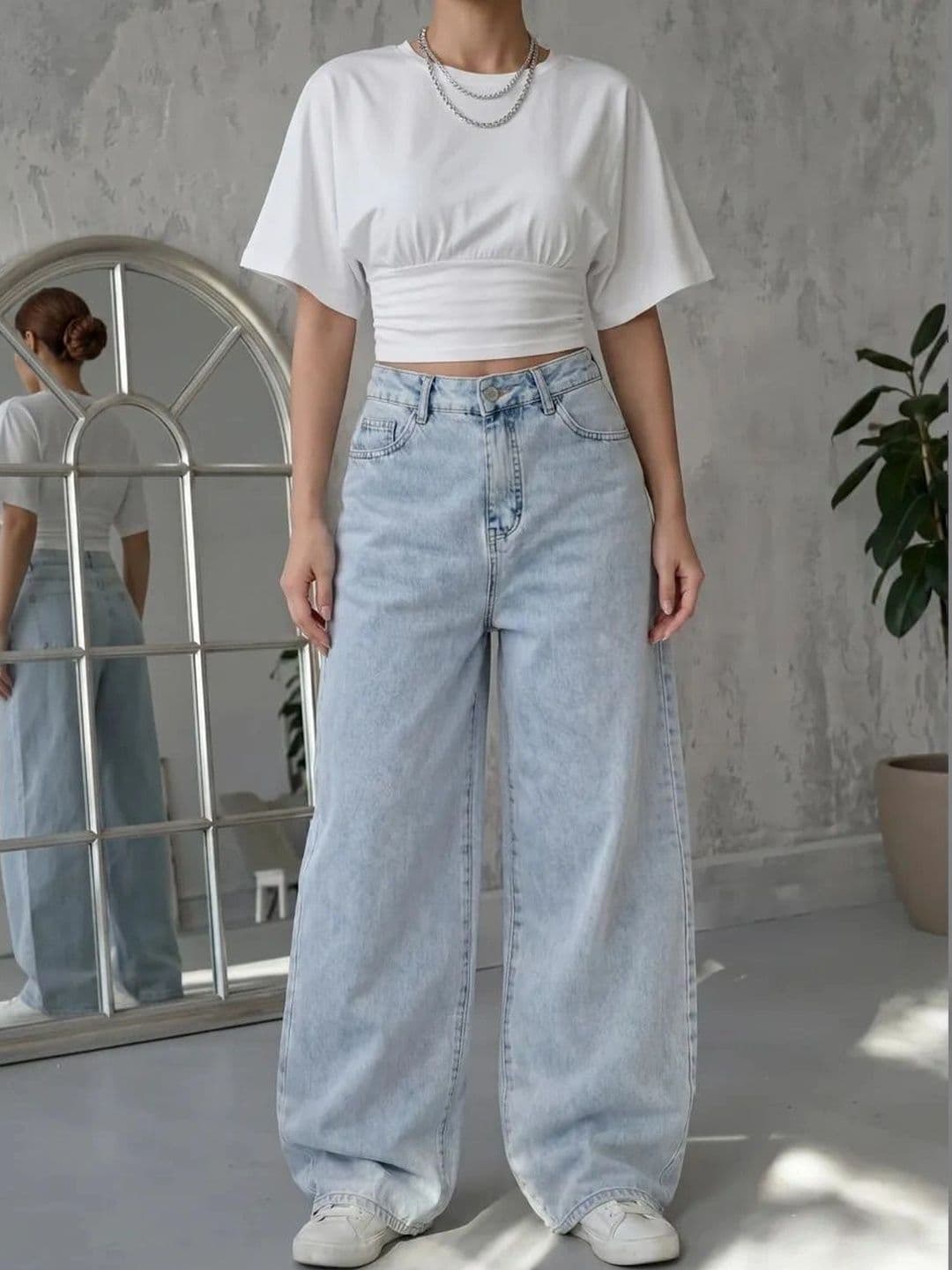 AAV2 Women Wide Leg High-Rise Stretchable Jeans - view 1