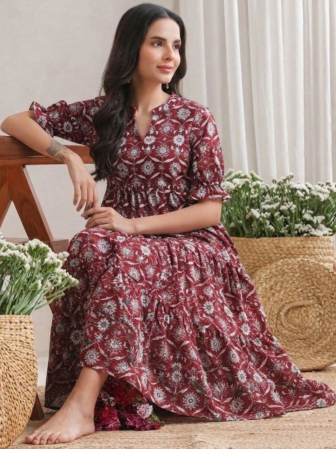 PRESHA Women Ethnic Motifs Printed Indie Prints Anarkali Kurta - view 1