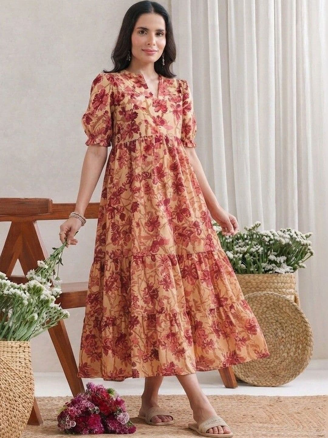 PRESHA Women Floral Printed Floral Anarkali Kurta thumbnail 2