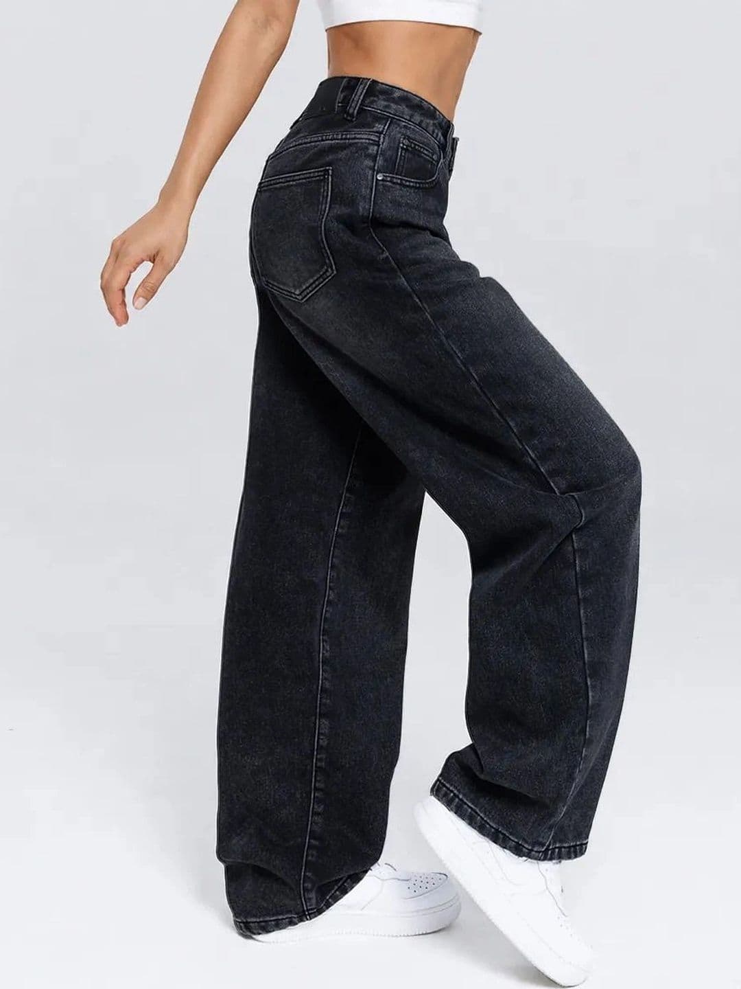 AAV2 Women Wide Leg High-Rise Stretchable Jeans thumbnail 7