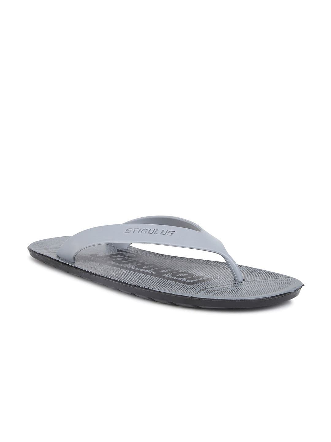 Paragon Men Grey & Black Printed Rubber Thong Flip-Flops - view 1