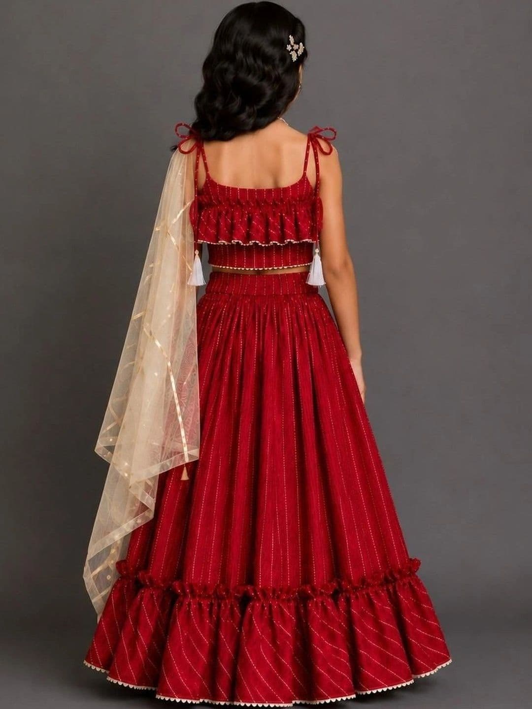 The Little Tales Girls Printed Ready to Wear Lehenga & Blouse With Dupatta thumbnail 7