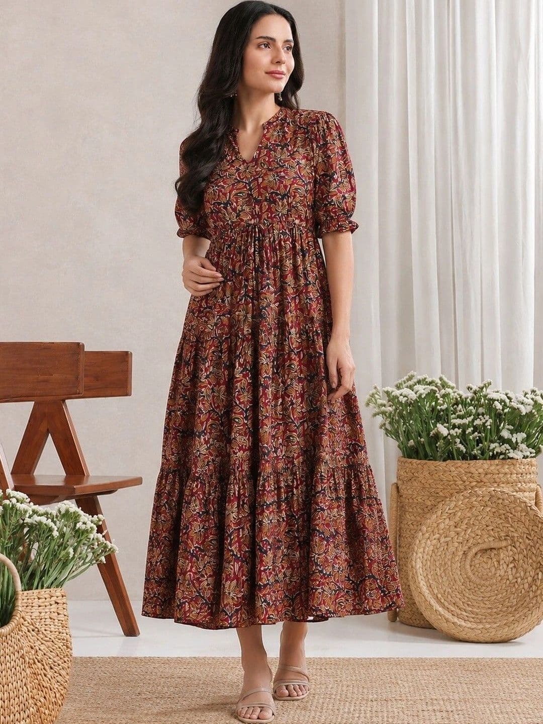 PRESHA Women Ethnic Motifs Printed Indie Prints Anarkali Kurta thumbnail 2