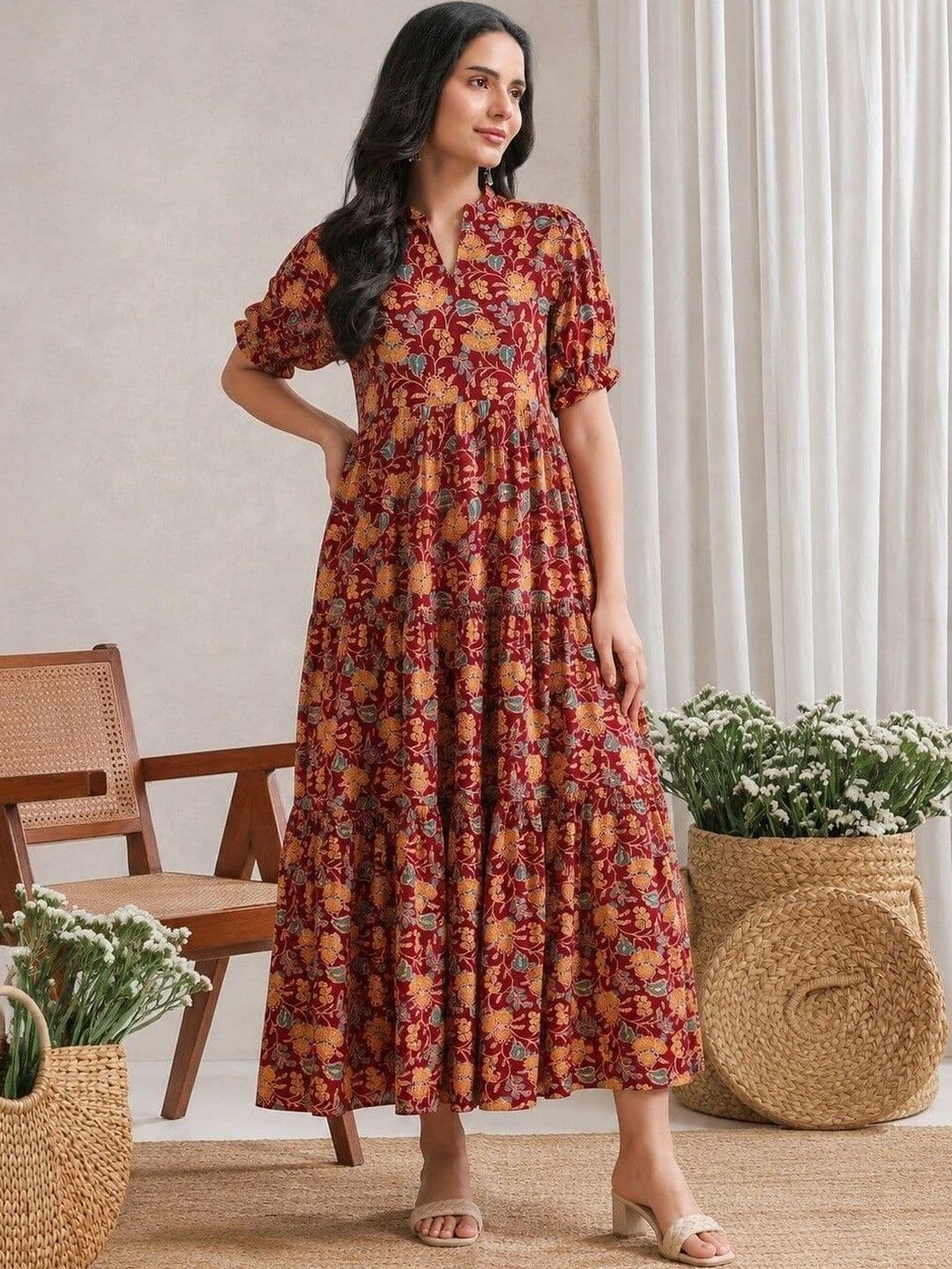 PRESHA Women Floral Printed Anarkali Kurta thumbnail 3