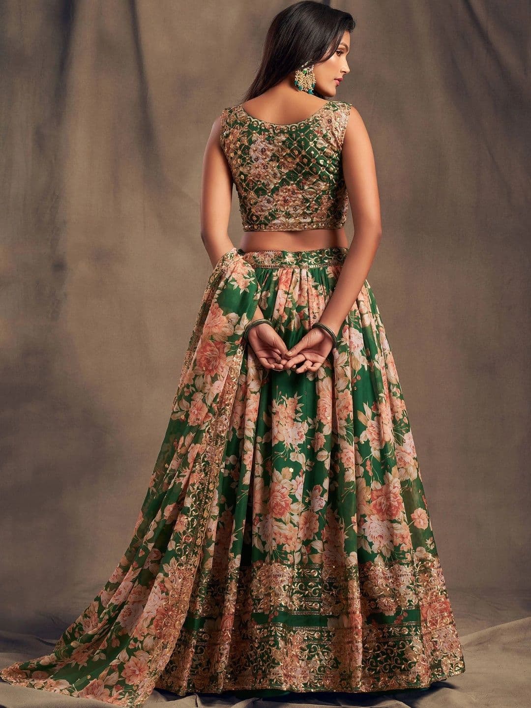 Zeel Clothing Embellished Sequinned Semi-Stitched Lehenga & Unstitched Blouse With Dupatta thumbnail 6