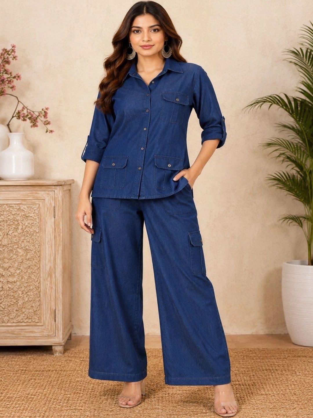 Bk fashions Floral Solid Shirt with Trousers - view 1