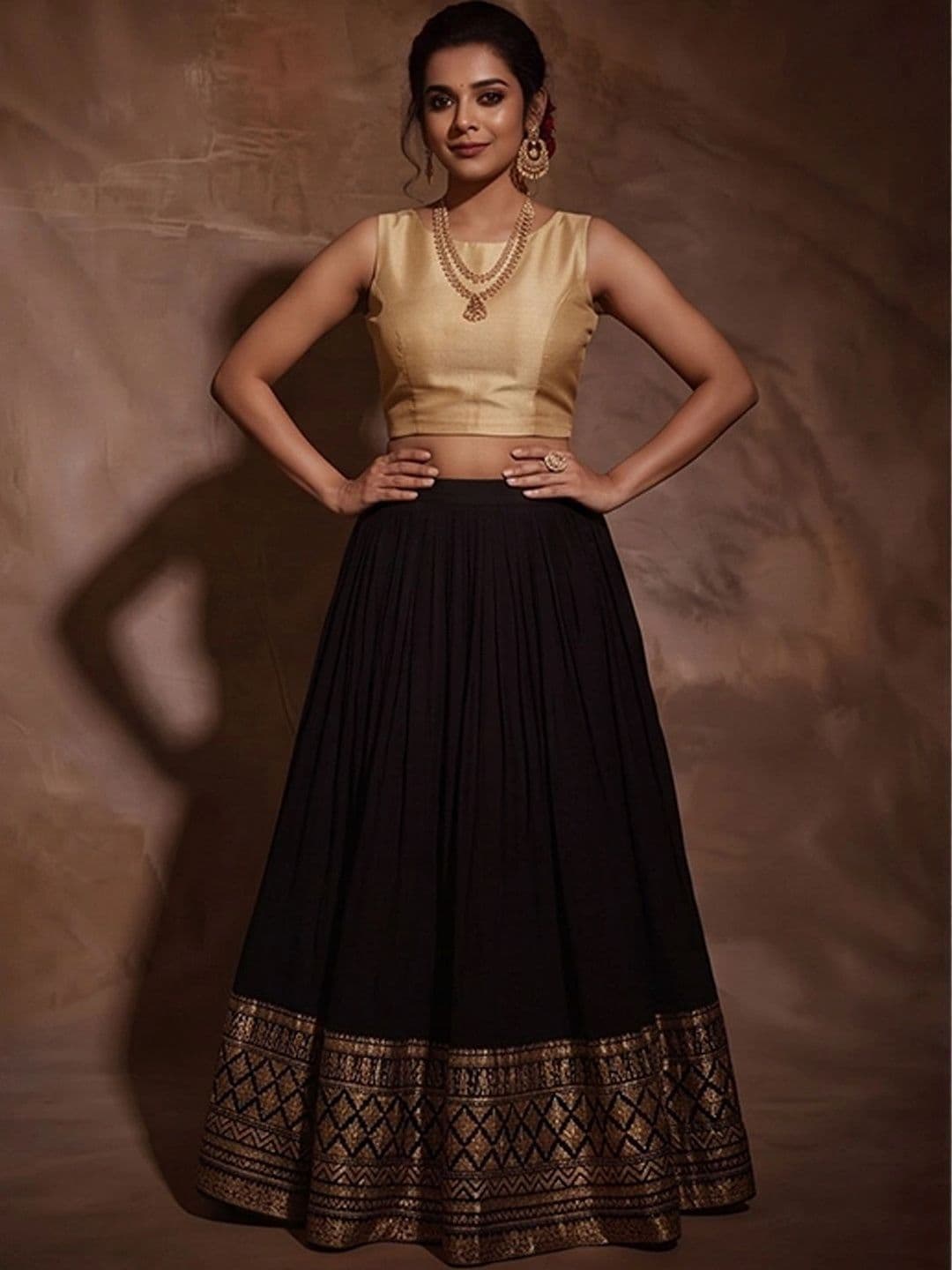 Varanga Women Pure Cotton Geometric Maxi Flared Skirt thumbnail 3