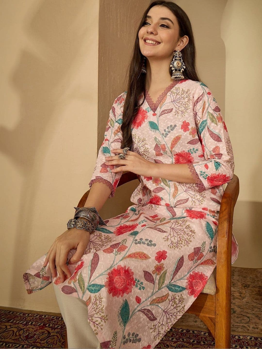 Sangria Women Floral Printed Floral Kurta - view 1