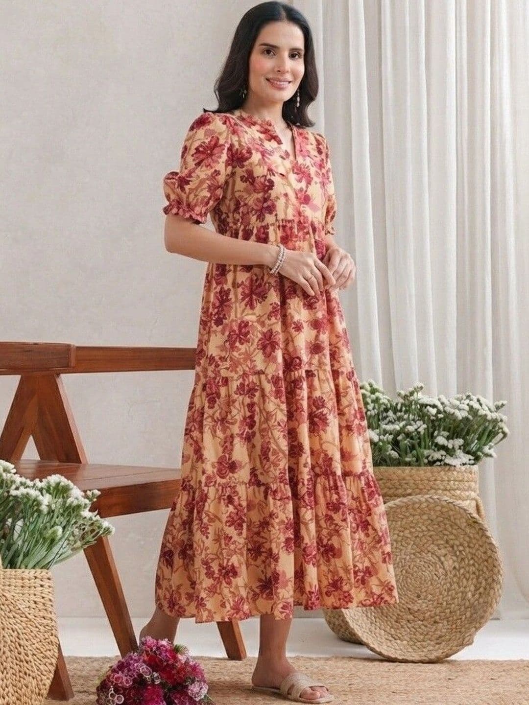 PRESHA Women Floral Printed Floral Anarkali Kurta thumbnail 5