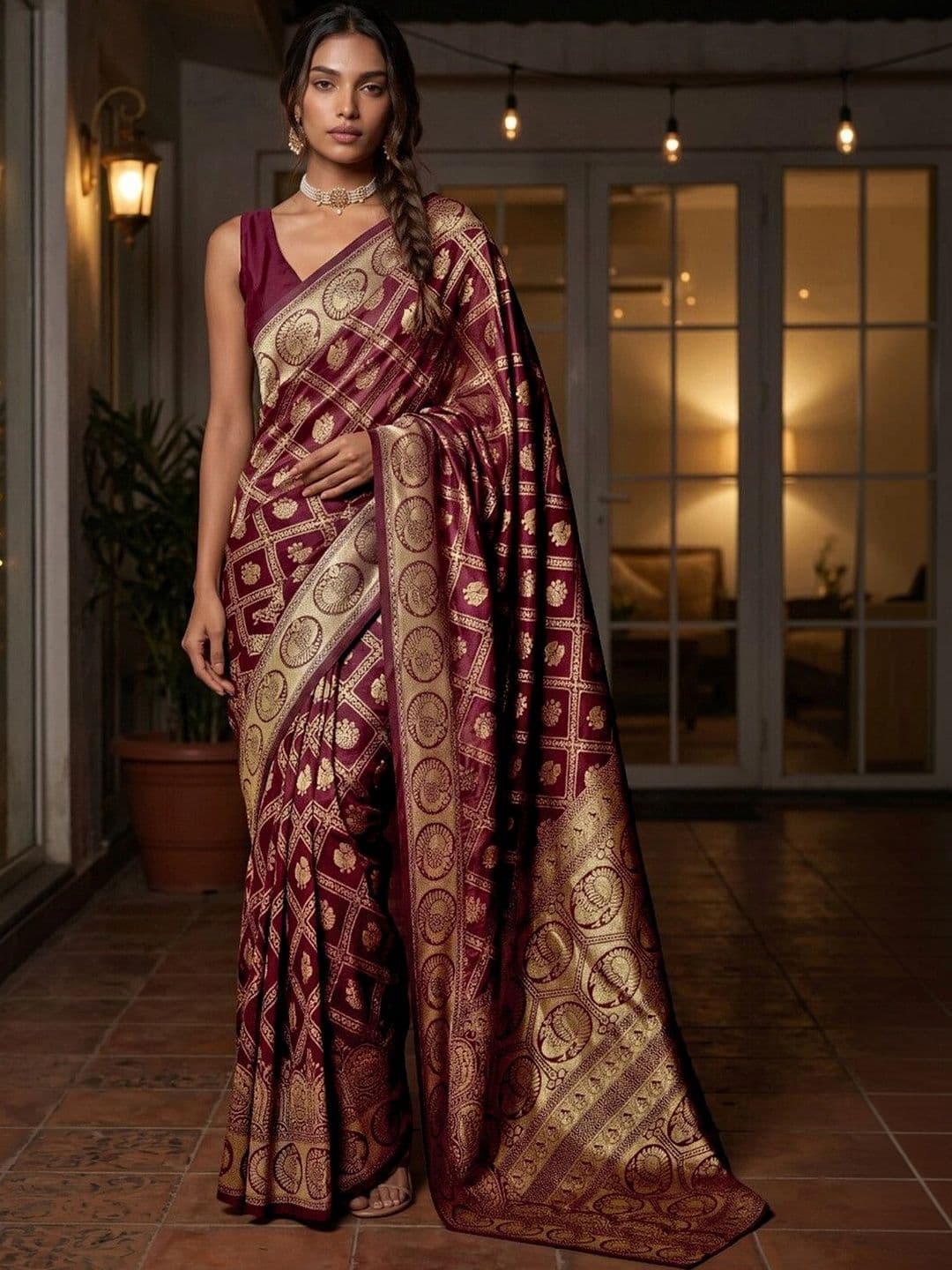 SAARA Woven Design Zari Art Silk Saree - view 1