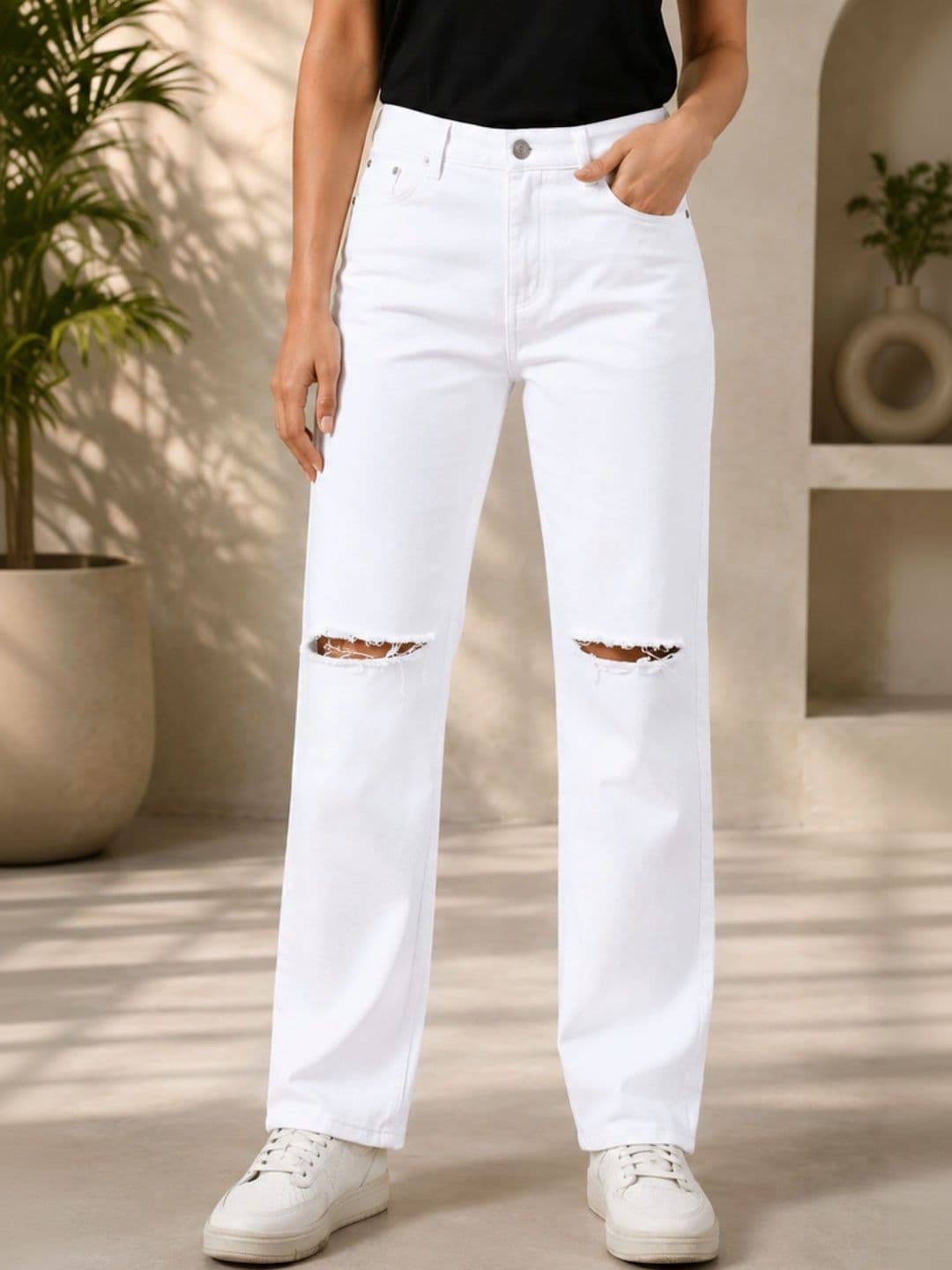 COMFITS Women Classic Regular Fit Mid-Rise Highly Distressed Stretchable Jeans - view 1