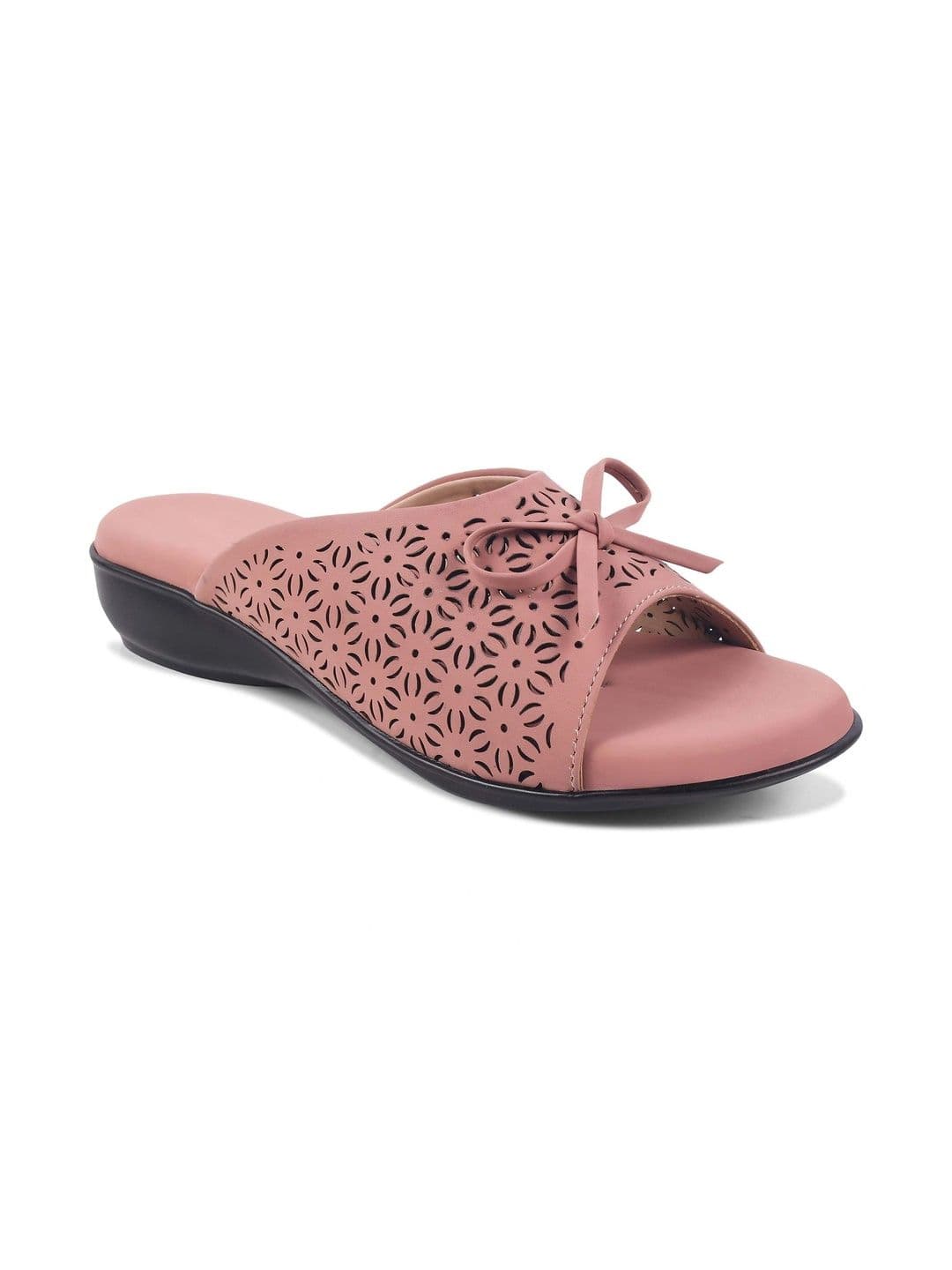 CORSICA Women Textured Open Toe Flats with Bows thumbnail 3
