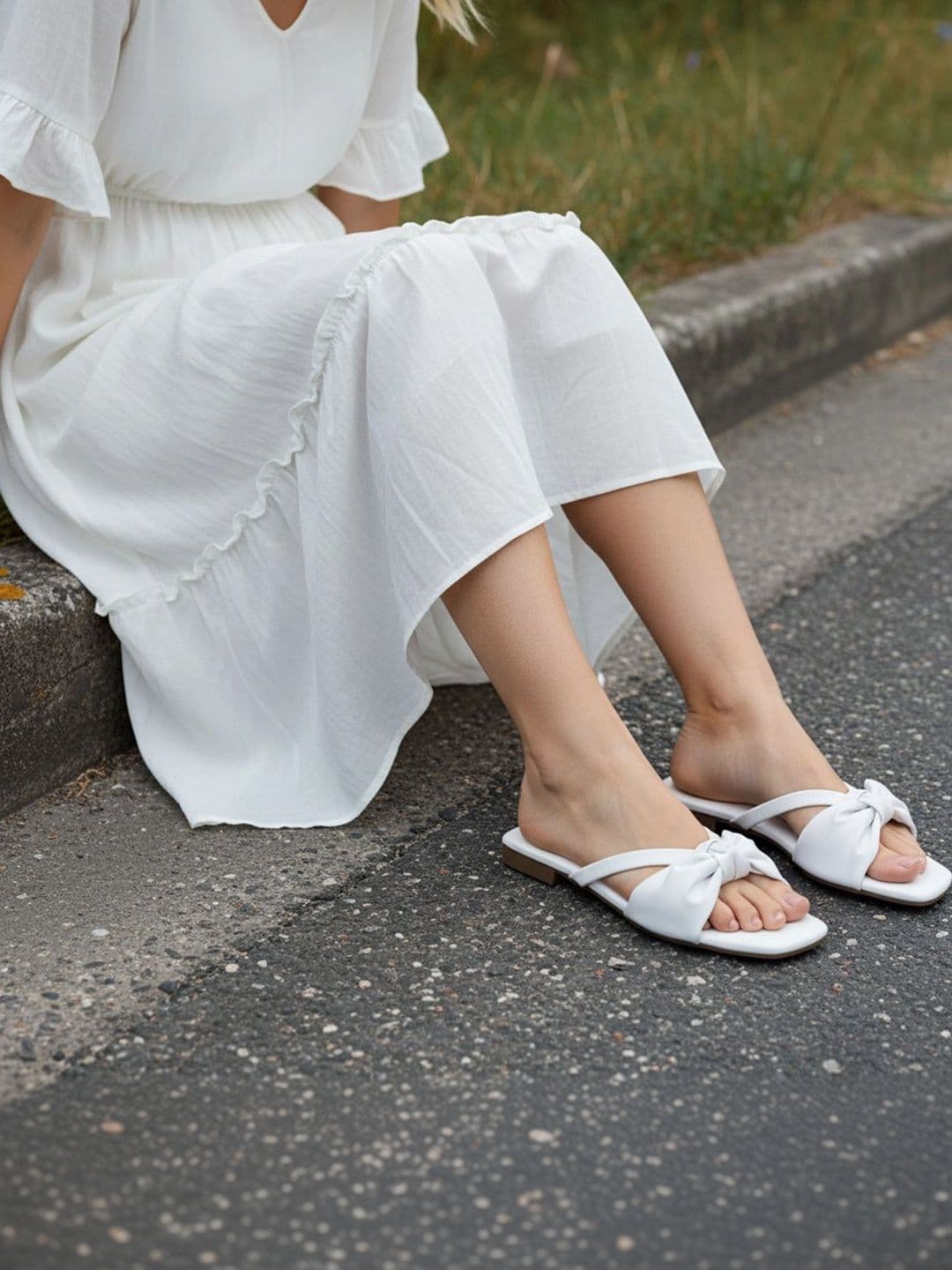 DressBerry Women Open Toe Flats with Bows - view 1