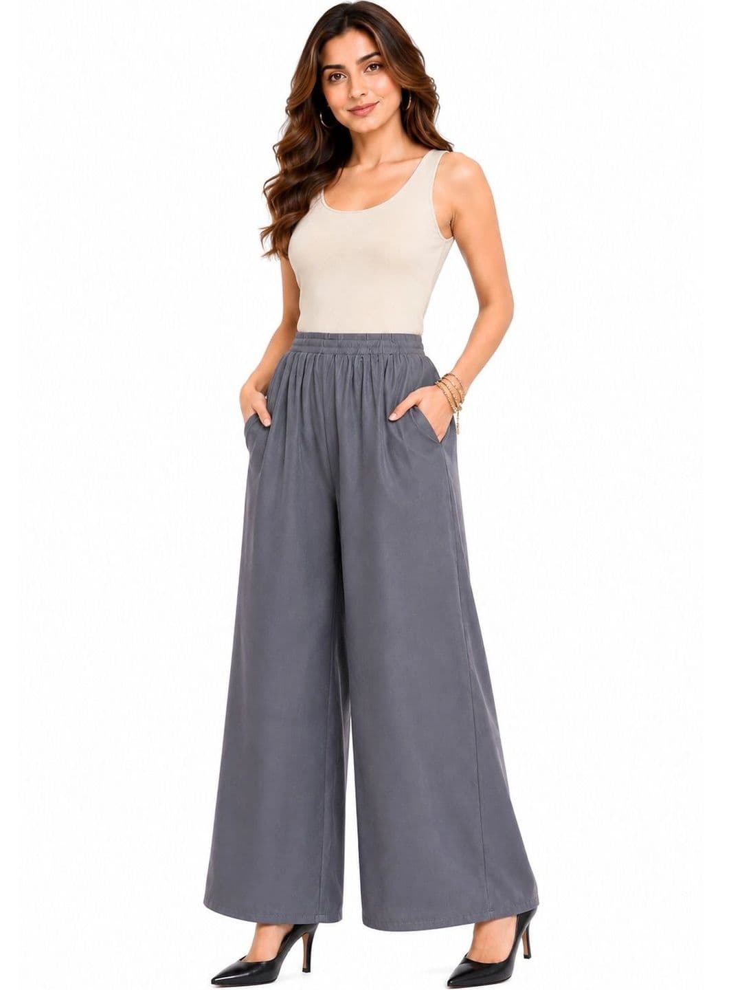 Threadbloom Women Knitted Palazzos - view 1