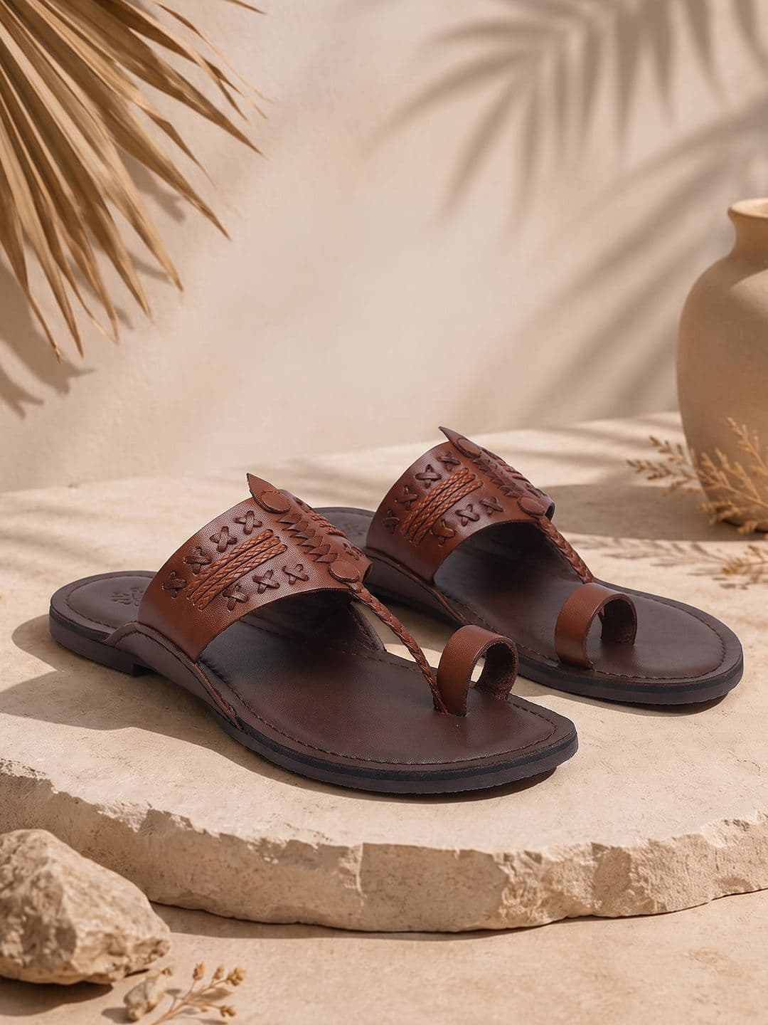 House of Pataudi Men Leather Kohlapuri Comfort Sandals - view 1